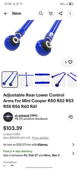 Mini Cooper Rear Adjustable Control Arm Set