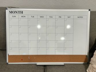 Monthly Whiteboard Calendar with Cork Board