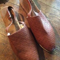 New Ladies All Leather Sling Back Shoes  Size 10(42)