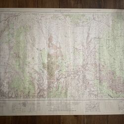 Grand Canyon map,  "edition 3 revised 1970 NJ 12-10 US Geological Survey Vintage