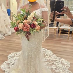 Wedding Dress And Veil For Sale