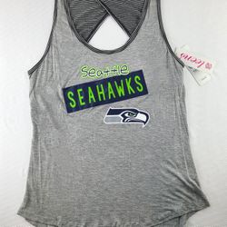 Seahawks Teen Girls - Tank Top Open Back, Sequin Bling Gray M, XL