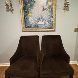 Gorgeous Brown Accent Chairs (2)