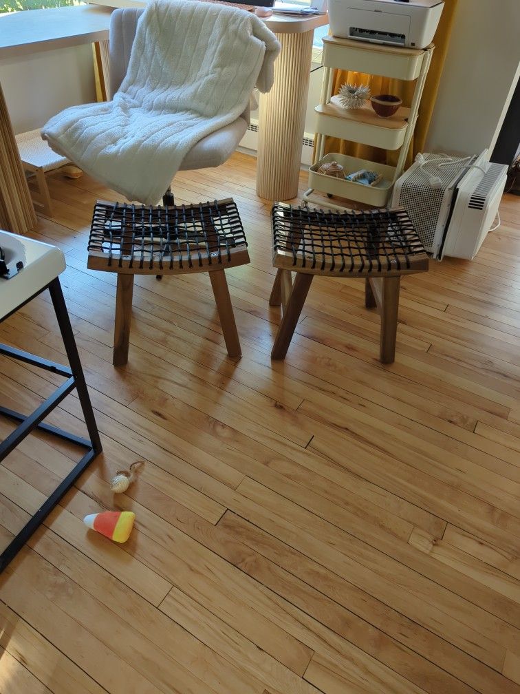 IKEA Stackholmen Rope Wood Stool Pair
