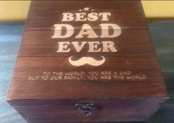 New Best Dad Ever Whiskey Box, Glass Set. Great Gift!