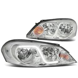 06-07 Chevy Monte Carlo, 06-13 Impala LED Headlights Chrome Housing With Clear Corners