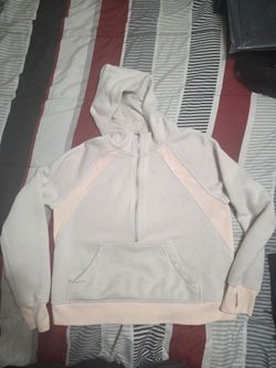 Danskin Ladies' Half Zip Hoodie, Beige Tan, Size Medium