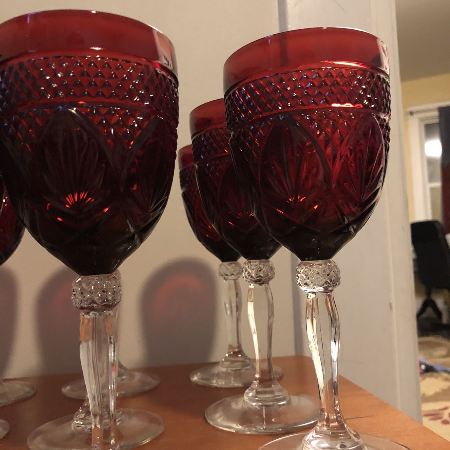 Ruby Red Water Goblets (Set of 2)