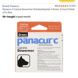 Panacur C Canine Dewormer (Fenbendazole), 4 Gram, 3 Count (Pack of 1), Red