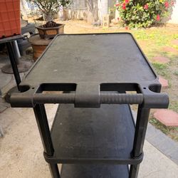 Black 3-Tier Plastic Utility Cart