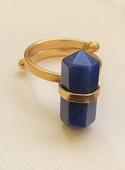 Blue Lapiz Lazuli Ring Gold plated