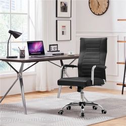 Modern Faux Leather Office Chair,Black