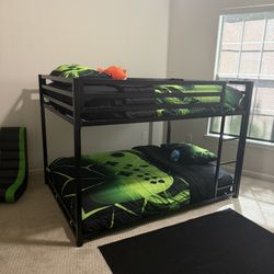 Black Metal Bunk Bed  (Full Over Full)