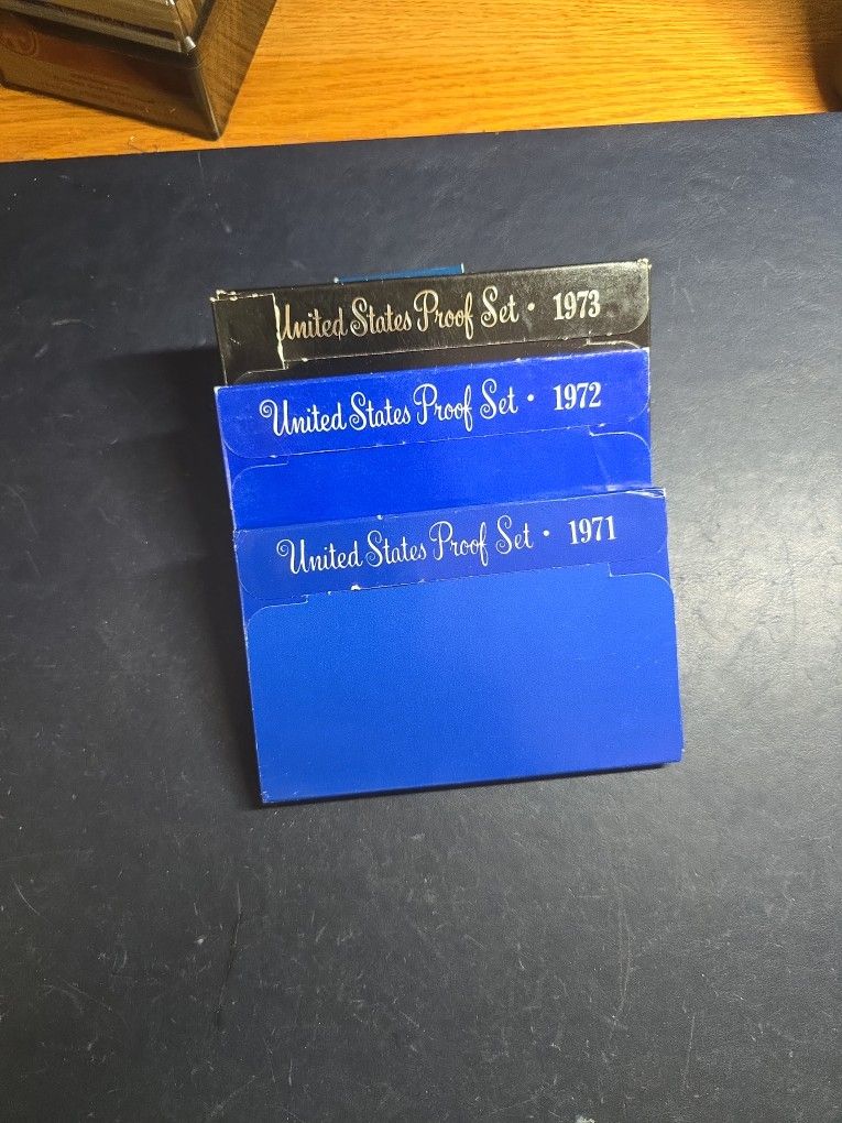 1971, 1972, and 1973 US Proof Coin Sets