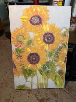 Sunflower painted canvas picture