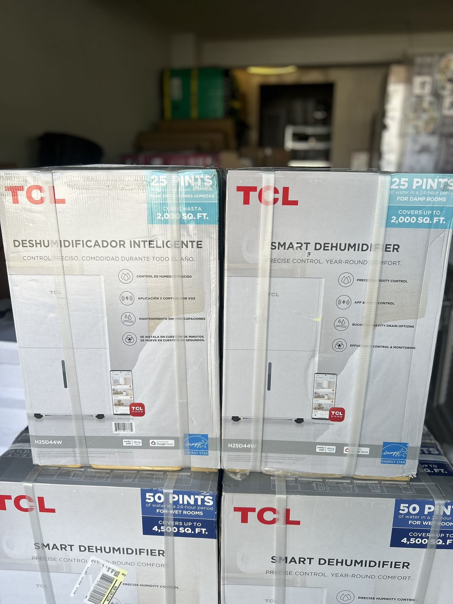 TCL 2000sqft Smart Dehumidifier Energy Star Most Efficient 2024 25 Pints Per Day 