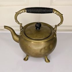 Vintage Brass Teapot With Stands 