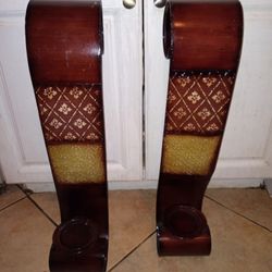 Two Indoor Outdoor Metal Big Candle Holders