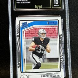 2024 Donruss 🔥 Brock Bowers 🔥 Rated Rookie GMA 10 💎 Mint - Las Vegas Raiders