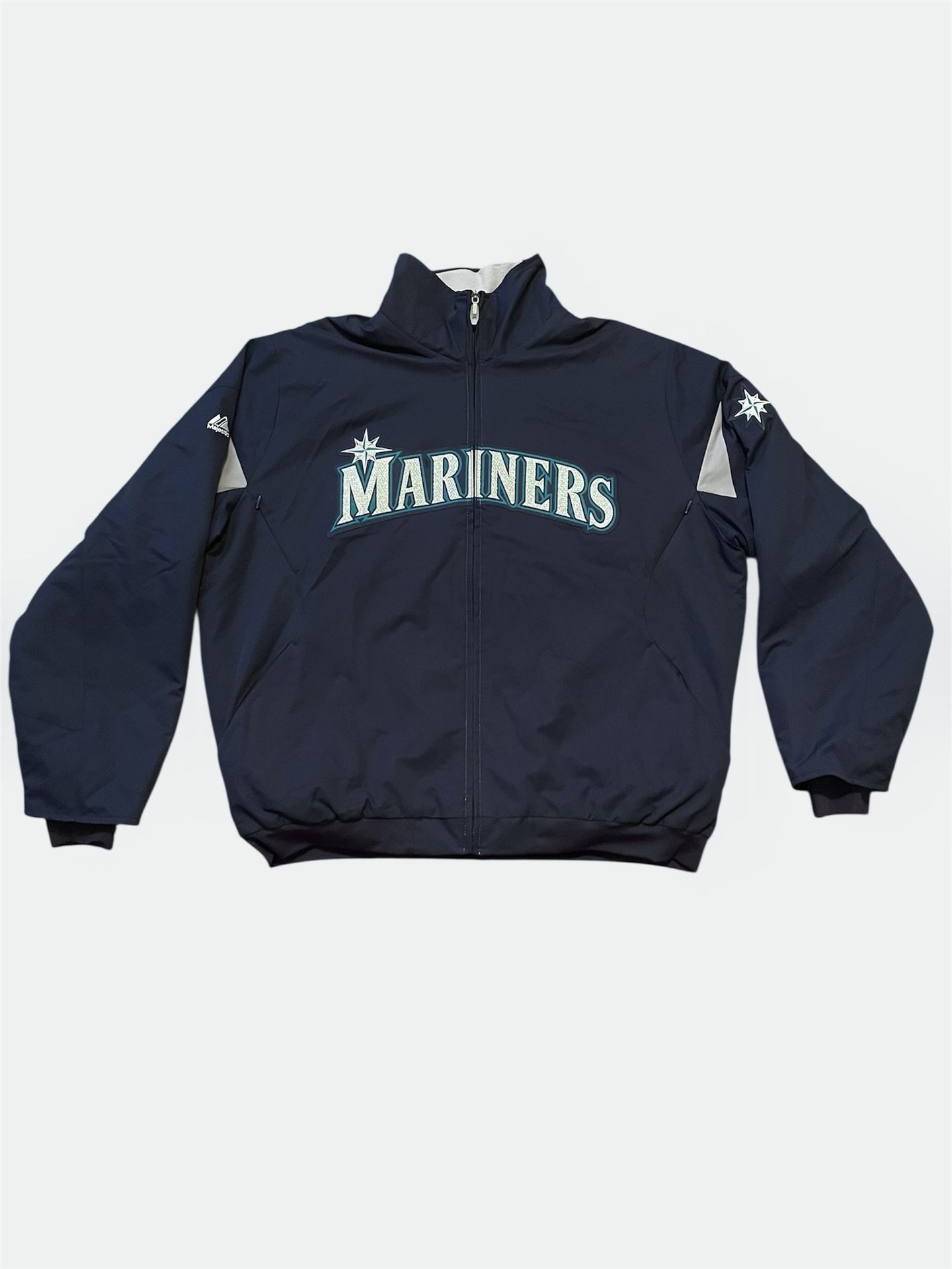 Seattle Mariners vintage majestic heavyweight therma base navy blue MLB baseball jacket