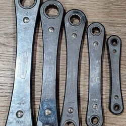 Vintage "Made in U.S.A." Craftsman® Double Box End Ratcheting Wrench Set