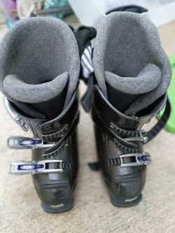 Black Ski Boots with Buckle Closures