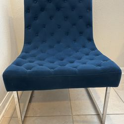 SAFAVIEH Mid-Century Modern Glam Hadley Tufted Velvet Navy Blue Club Chair - Quantity : 2