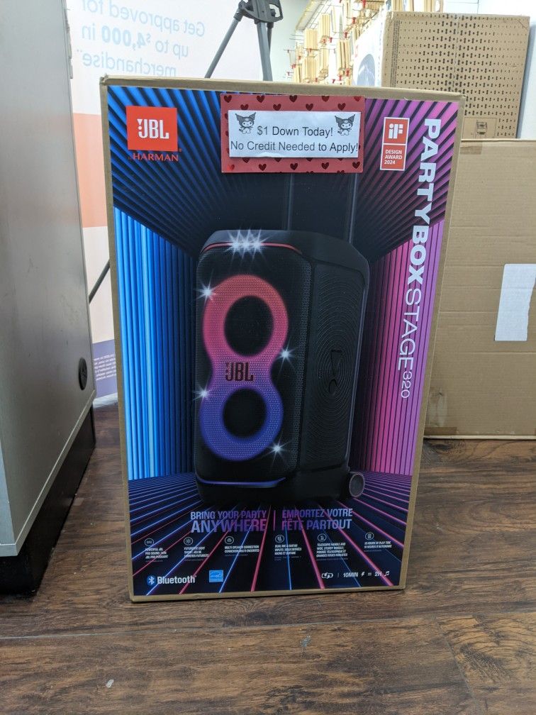 JBL Partybox Stage 320 Portable Wireless Party Speaker New - Payments Available - Pay $1 Down To take It home