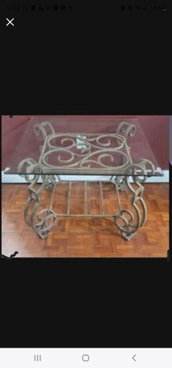 Glass Iron Table 