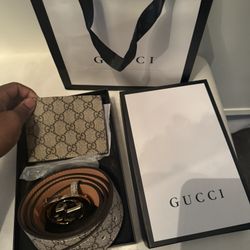 Gucci Wallet And Belt Set