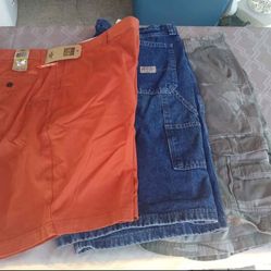 3 Men Cargo Shorts- One Docker (New) And Two Wranglers