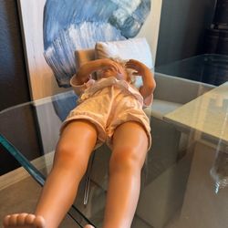 Beautiful Life Size Curly Blonde Toddler—doll