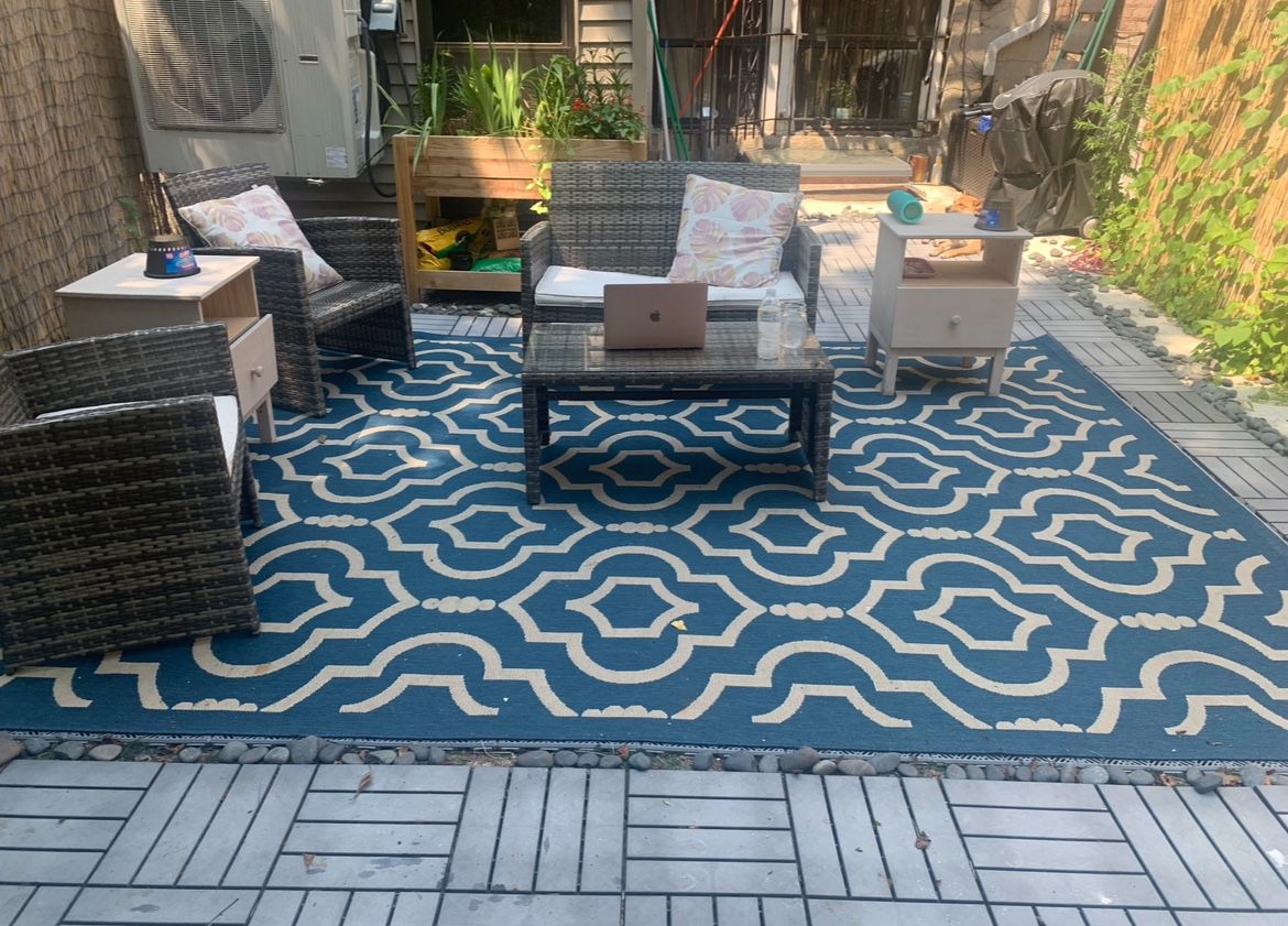 Durable Outdoor Deck Tile + Seating Set