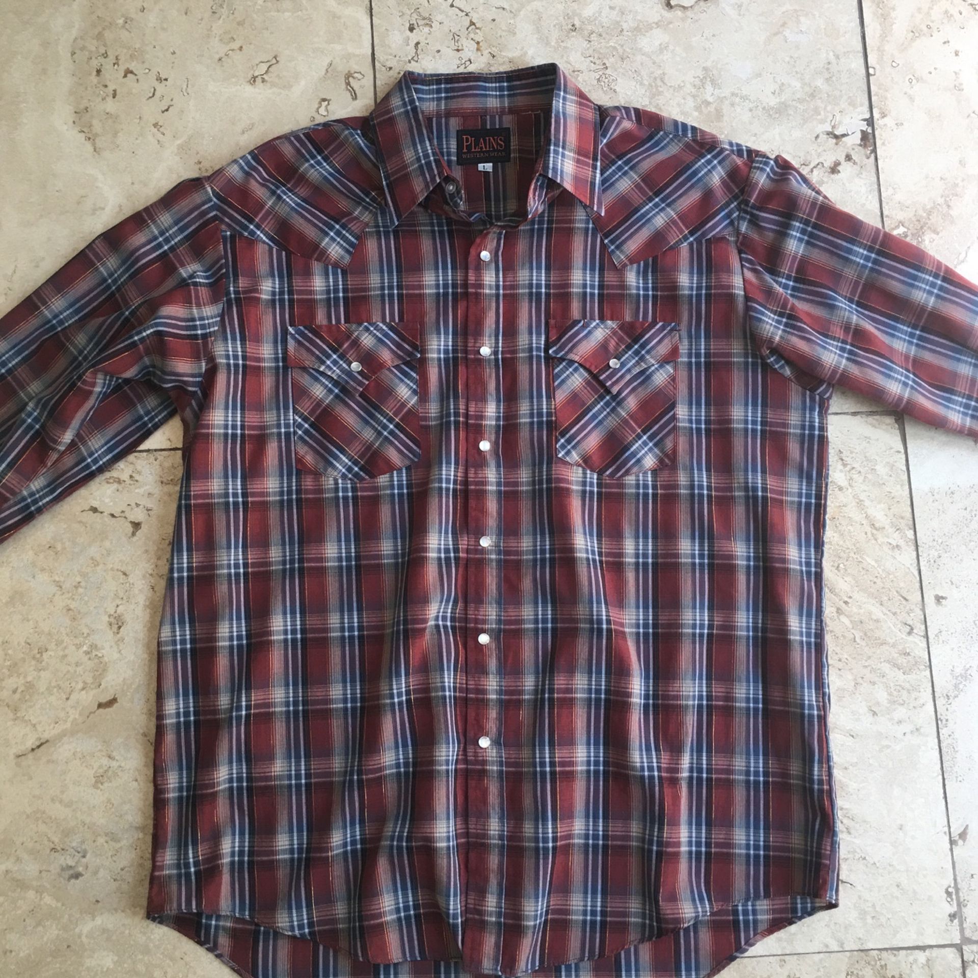 Plains Western Cowboy Shirt Large