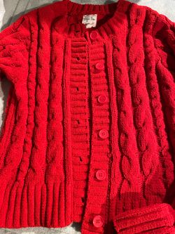 Red knitted sweater