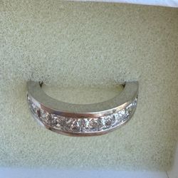 6.5 White Gold Band With Real diamonds 