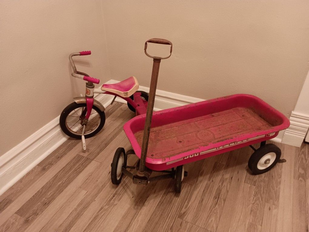 Antique Wagon And Tricycle