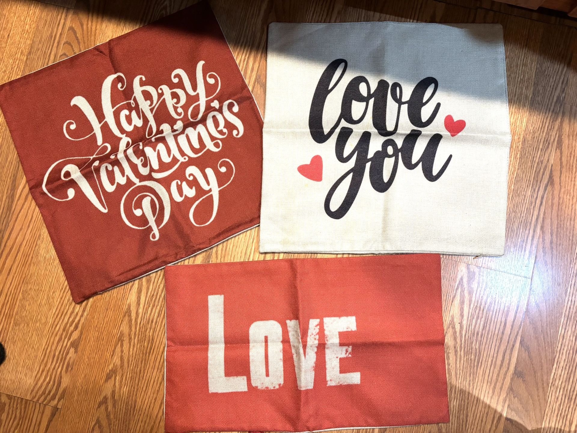 3 Love Throw Pillow Covers. Valentine’s Day.