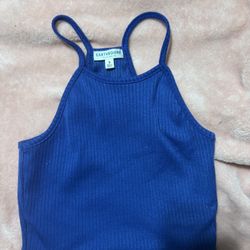Blue Cropped Tank Top