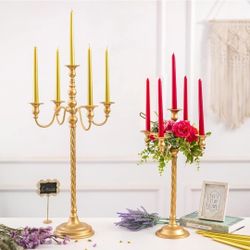 ✨ Par de Candelabros Vintage Dorados Elegantes ✨