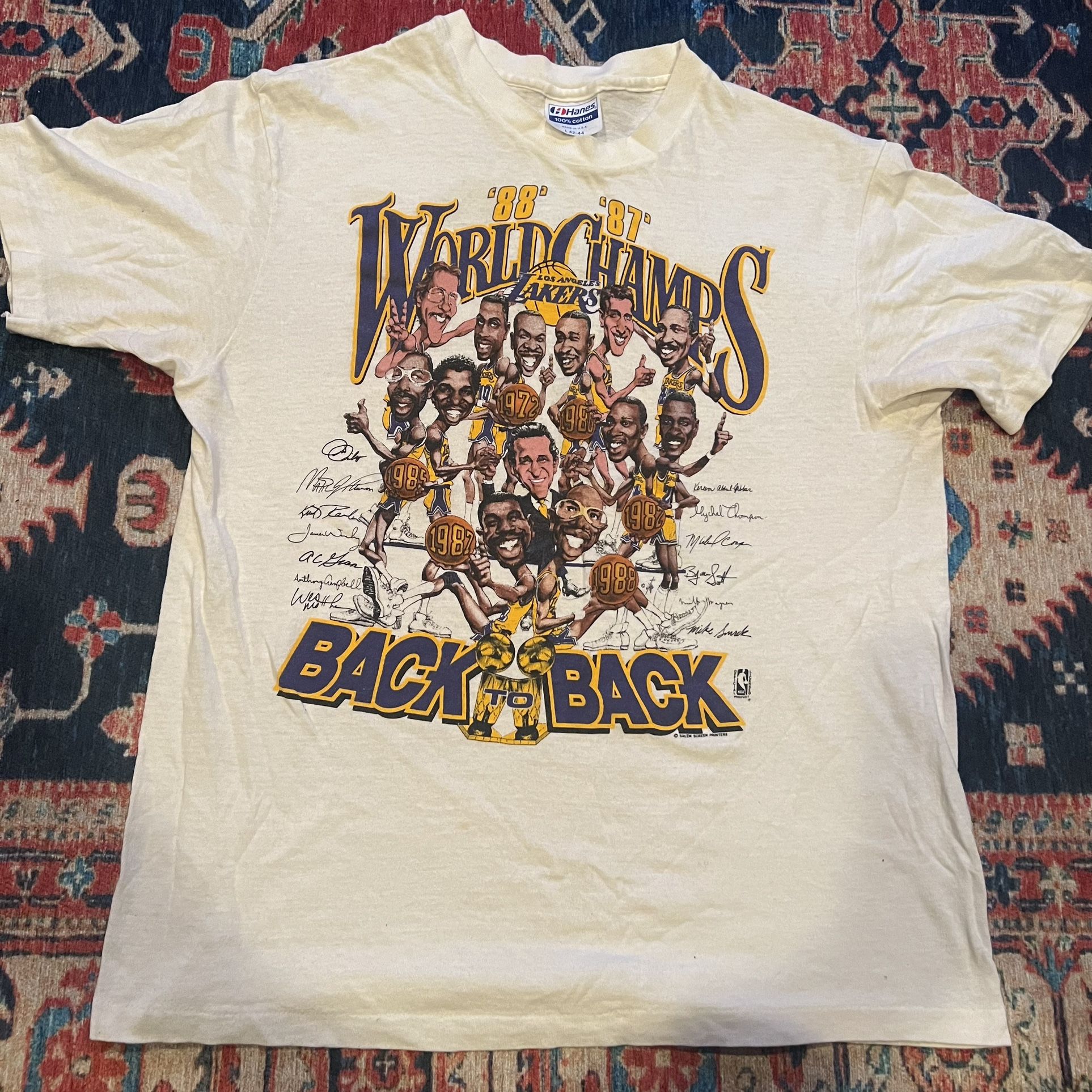Vintage 80s Lakers Championship Shirt Paper Thin