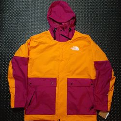 The North Face Vivid Orange & Rxbry Pink Color Block Balfron Ski Jacket size XL