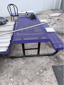 Patio table plastic coded