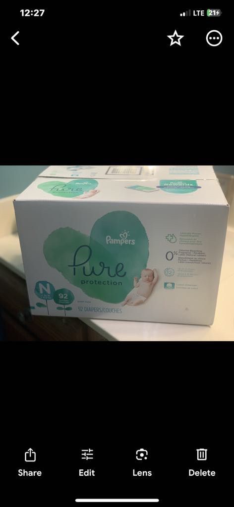 New Box Of Newborns Diapers