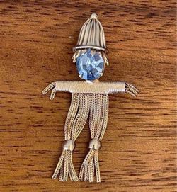Vintage Scarecrow Brooch Pin