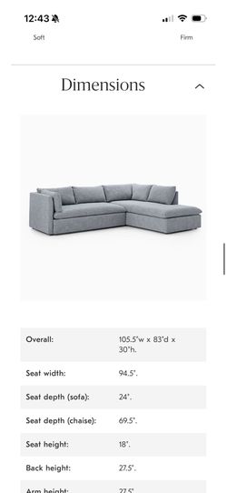 West Elm Left Arm Sofa