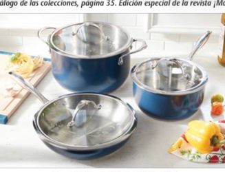 Set azul Sarten de 10”, olla de 6qt y ollita de 3qt