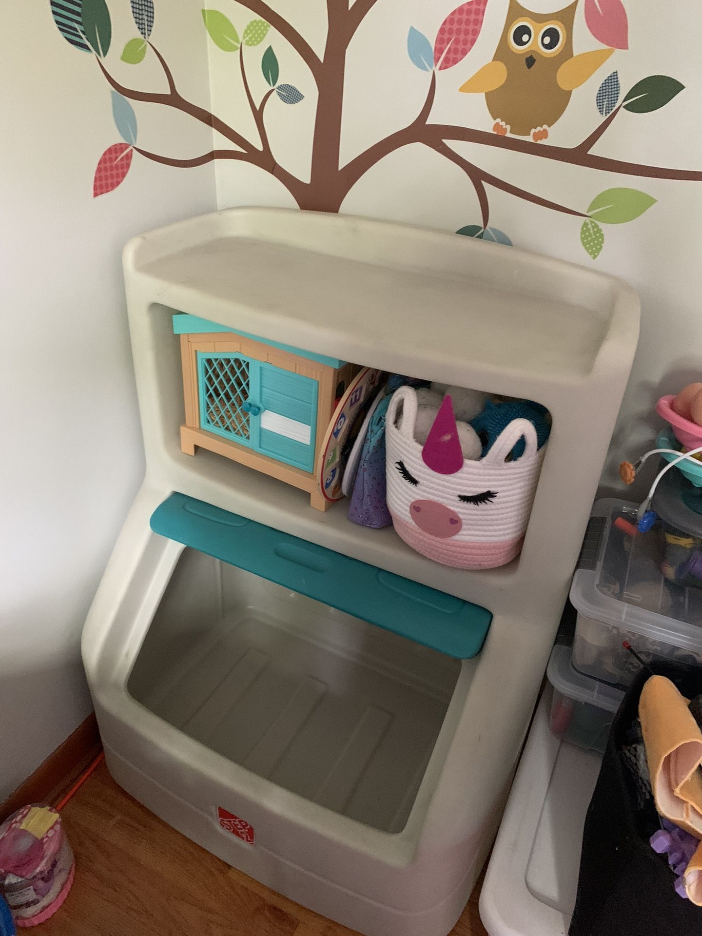 Toy Storage Bin With Shelf 
