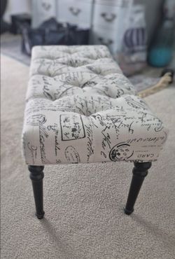 Long upholstered bench
