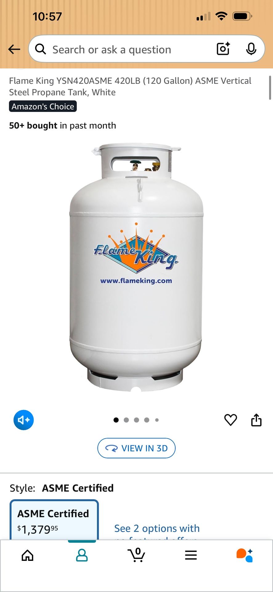 120 gal Propane Tank 
